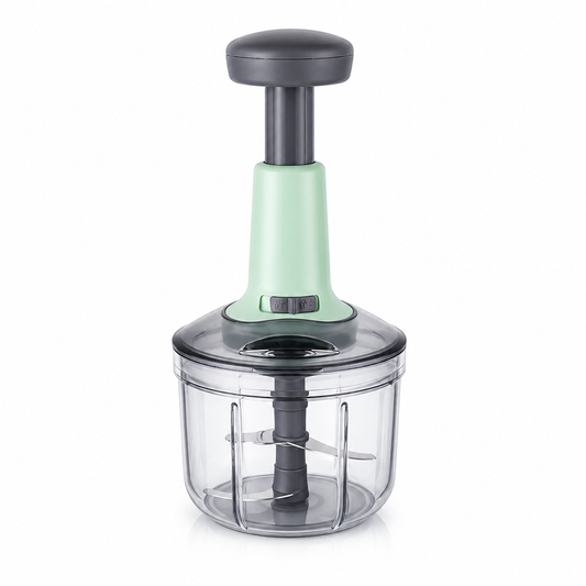Houseify SwiftChop 900ml Manual Food Chopper | Stainless Steel Hand Press Vegetable Cutter for Onion, Tomato, Potato, Garlic & Fruits